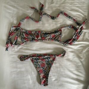Lemon vine strawberry milk mob bikini set